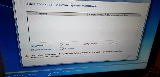 Podczas instalowania win 7 z pendrive laptop nie widzi dysku - Windows -  Forum PCLab.pl
